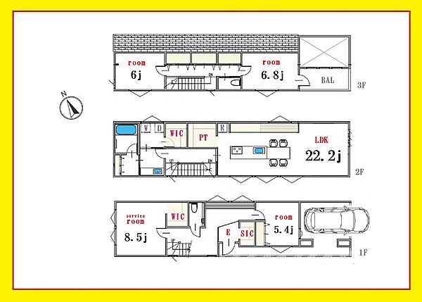建物プラン例　建物面積：148.61m2