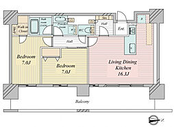 アーバンドック　パークシティ豊洲　タワーＢ 2LDKの間取り
