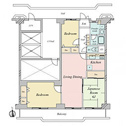 大島スカイハイツ 3LDKの間取図画像