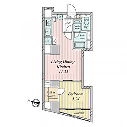 ハセガワハイツ 1LDKの間取り