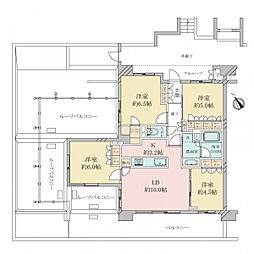 クリオ南行徳パークフロント 4LDKの間取図画像
