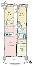 ビクトリアヒルズ横濱サウスデュオ棟 3LDKの間取図画像