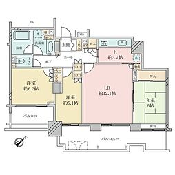 サン・ステージ緑園都市東の街3番館 3LDKの間取図画像
