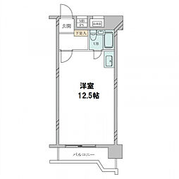 ライオンズマンション万世町第二 ワンルームの間取り