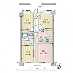 アイディーコート大網 3LDKの間取図画像