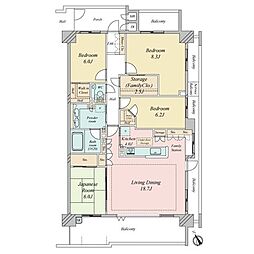 プレイシア 4LDKの間取図画像