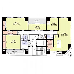 COCO五条大宮 3SLDKの間取図画像
