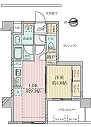 プレサンスロジェ夙川 1LDKの間取図画像