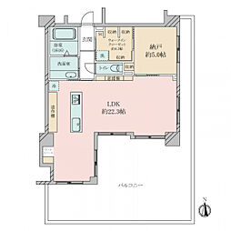 ワコーレヴィル甲子園口 ワンルームの間取り
