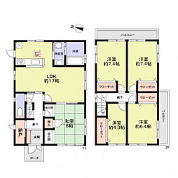山陽電鉄本線 播磨町駅 徒歩17分 5LDKの間取り
