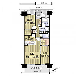 シエリア須磨鷹取 2SLDKの間取り