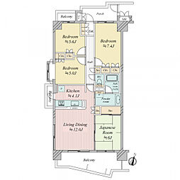 エステ・スクエア千葉センタースクエアB棟 4LDKの間取図画像