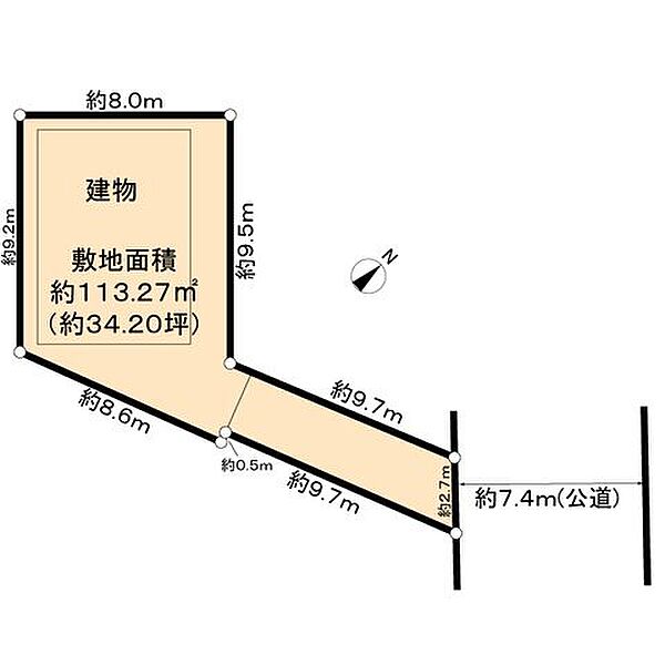 敷地面積約34.2坪/カースペース2台分　※車種による