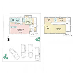JR鹿児島本線 熊本駅 バス20分 八分字下車 徒歩5分 3SLDKの間取り