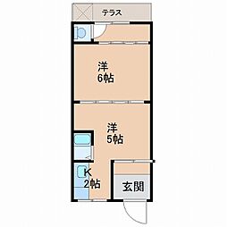 杉本住宅 1Kの間取図画像