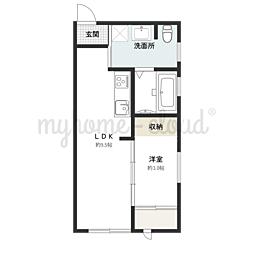 KOYA430 2階1LDKの間取り