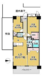 パレス桃山台 3LDKの間取図画像