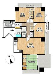 緑地公園グリーンハイツ7号棟 4LDKの間取図画像