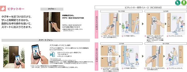 LIXIL ピタットキータグキーを近づけるだけで施解錠できる玄関ドア用スマートキー。荷物を持ったまま操作でき、防犯性と利便性を高めた便利な電気錠システム。