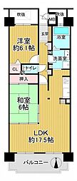 コスモ千代田 2LDKの間取図画像