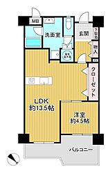 淡輪黒崎アーバンコンフォート 1LDKの間取図画像