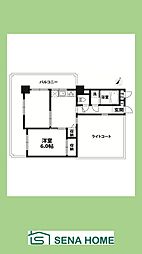 ホーユウパレス笹下 2DKの間取図画像