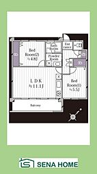 汐見台第二住宅3504 2LDKの間取図画像