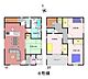 間取り：６号棟　3,280万円　９月完成