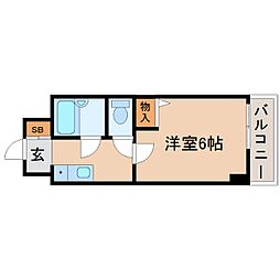 阪神本線 出屋敷駅 徒歩4分の賃貸マンション 5階1Kの間取り