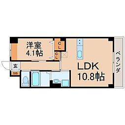 阪神本線 尼崎センタープール前駅 徒歩3分の賃貸マンション 3階1LDKの間取り