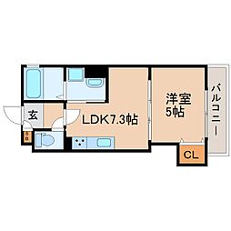 JR福知山線 猪名寺駅 徒歩4分の賃貸アパート 2階1LDKの間取り