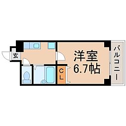 阪急神戸本線 塚口駅 徒歩3分の賃貸マンション 2階1Kの間取り