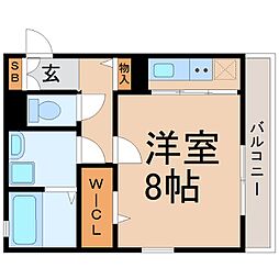 阪神本線 杭瀬駅 徒歩3分の賃貸アパート 3階1Kの間取り