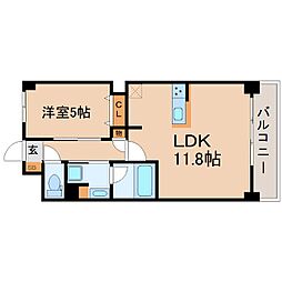 JR東西線 御幣島駅 徒歩4分の賃貸マンション 5階1LDKの間取り