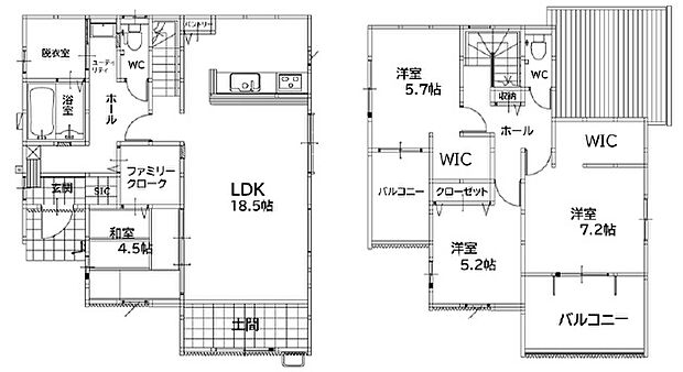 リビングの広さ・パントリー・ファミリークロークなどこだわり満載の間取り