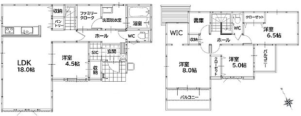 リビング18帖と広々使え、ファミリークローク・パントリーにウォークインクローゼットなど人気の収納満載です