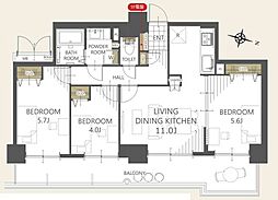 サンフィール大宮宮原 3LDKの間取図画像