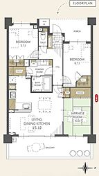 プラウド大宮日進 3LDKの間取図画像