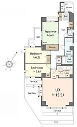 ライオンズガーデン東大宮　弐番館 3LDKの間取り