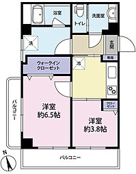 グリーン赤塚 2DKの間取図画像