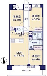 レリア蕨塚越 3LDKの間取図画像