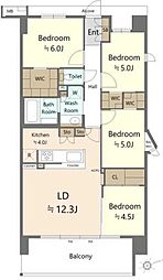 デュオヒルズ西大宮ザ・グランテラス 4LDKの間取図画像