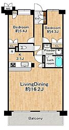 コスモフェスタ戸田 2LDKの間取図画像