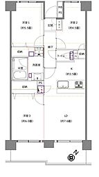 武蔵浦和パークホームズ 3LDKの間取図画像
