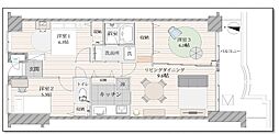 ダイアパレス与野 3LDKの間取図画像