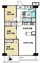蕨サンハイツ 3LDKの間取図画像