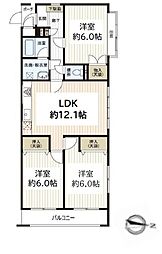 ブリリアンス南浦和 3LDKの間取図画像