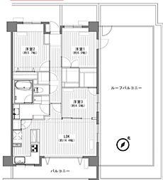 アルファスクエアさいたま新都心D.C 3LDKの間取図画像