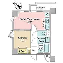 グランパレス南麻布仙台坂 1LDKの間取図画像