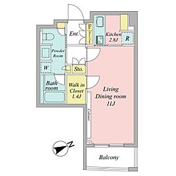 パークコート赤坂ザタワー 1Kの間取図画像
